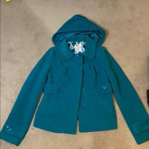 Teal buttoned jacket